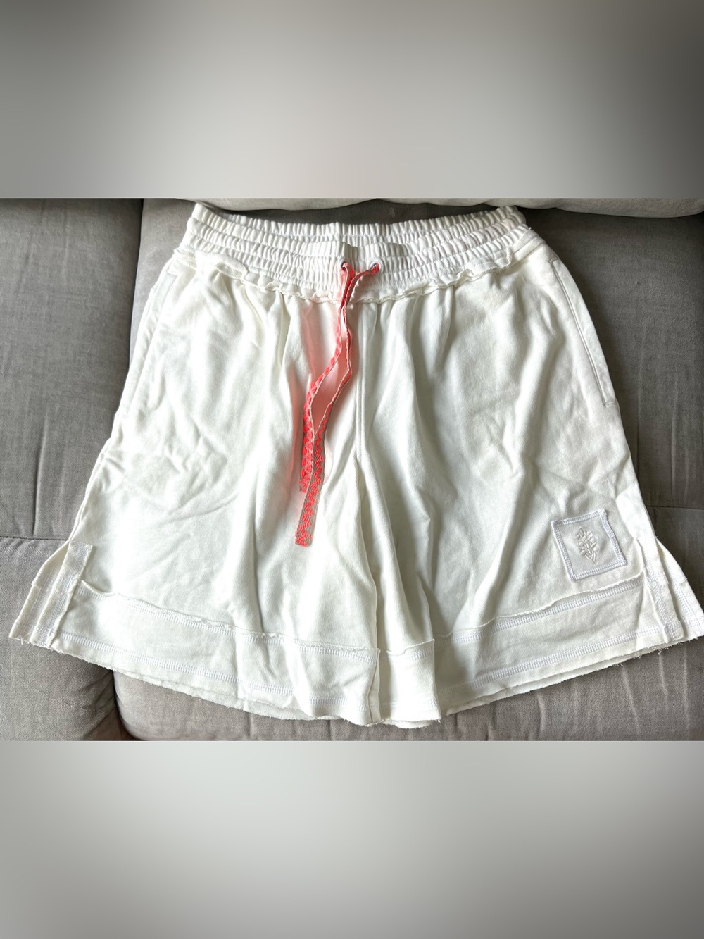 Free People FP Movement Way To Go Shorts in Cream/neon Pink Size S NWOT
